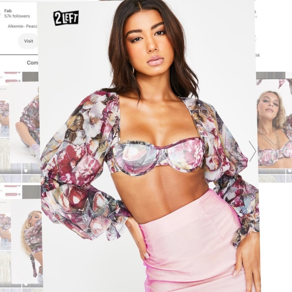 SOLD ZYA Innerbloom Crop Top in Floral